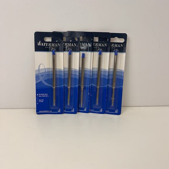 Lot of 5 Waterman Roller Ball Refills Blue Ink Fine Point Made In Germany NEW - Picture 1 of 2